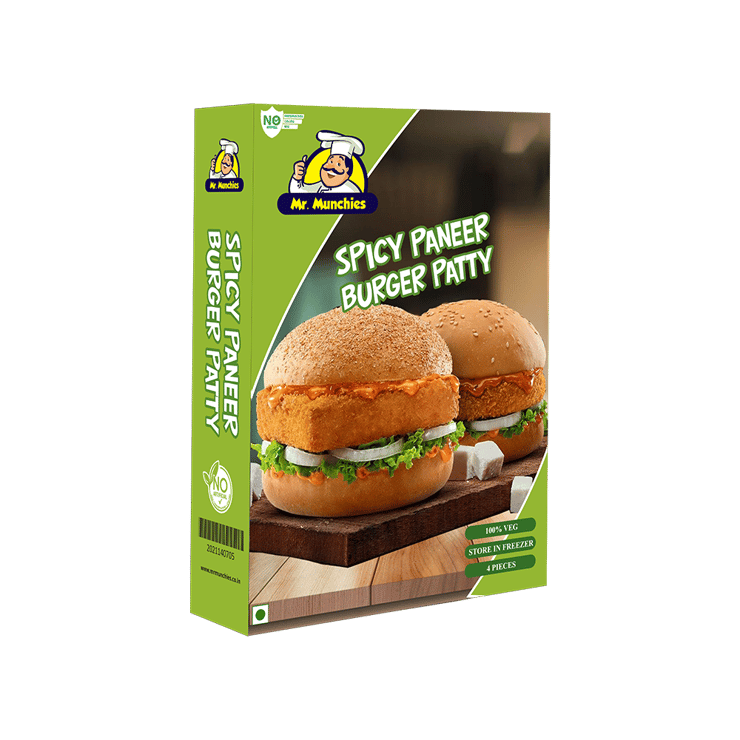 Mr. Munchies Spicy Paneer Veg Burger Patty – 280 g