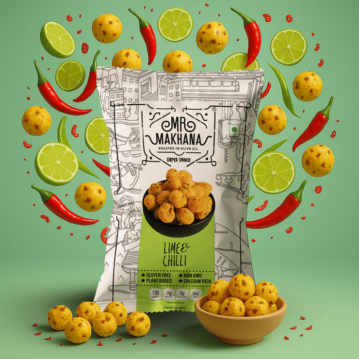 Mr. Makhana Lime & Chilli Flavoured Makhana – 20 g