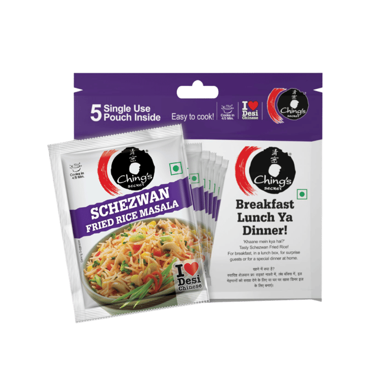 Ching’s Secret Schezwan Fried Rice Masala Instant Mix – 5 Single Use Pouches – 5 x 20 g