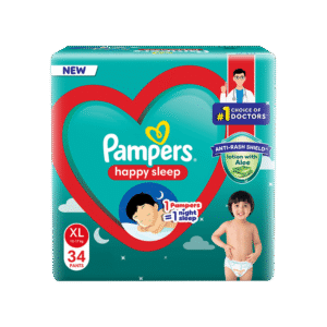 Pampers Happy Sleep Pant Style Baby Diaper (X-Large (XL), 34 Count)