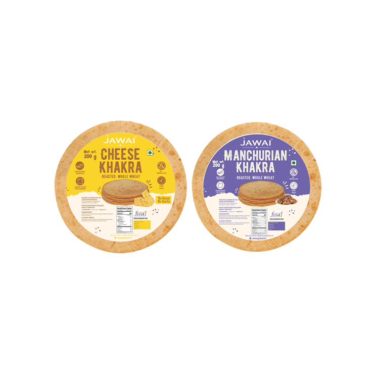 JAWAI Manchurian & Cheese Roasted Whole Wheat Khakhra – 2 x 200 g