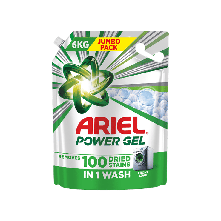 Ariel Power Gel Jumbo Front Load Liquid Detergent – 6 kg