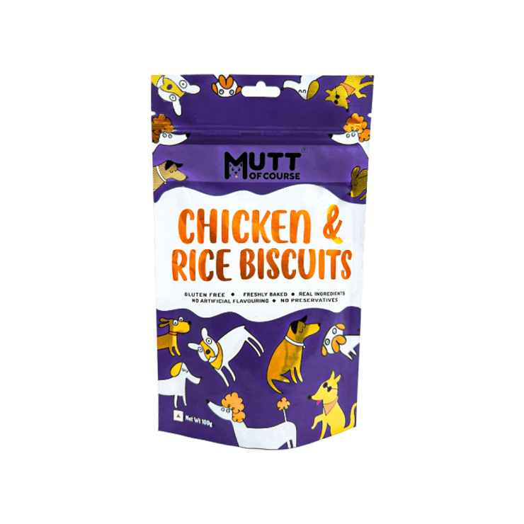 Mutt of Course Chicken & Rice Dog Biscuit – 100 g