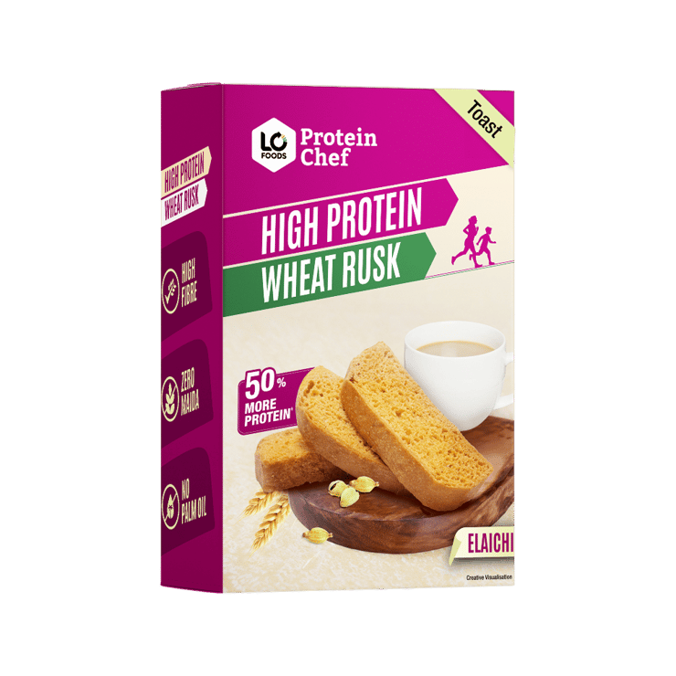 Protein Chef High Protein No Maida Premium Rusk (Elaichi Toast) – 150 g