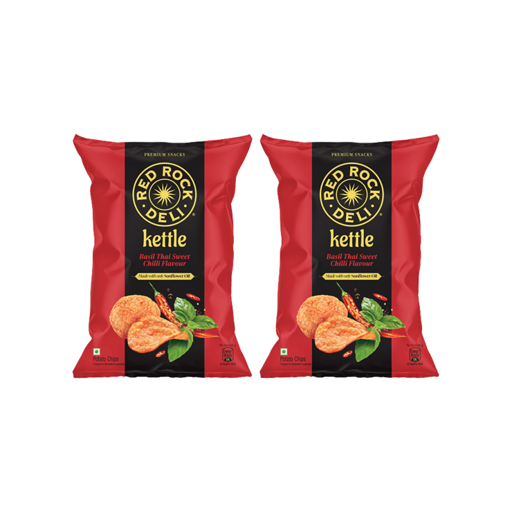 Red Rock Deli kettle Chips (Basil Thai Sweet Chilli) – Pack of 2 – 2 x 58 g