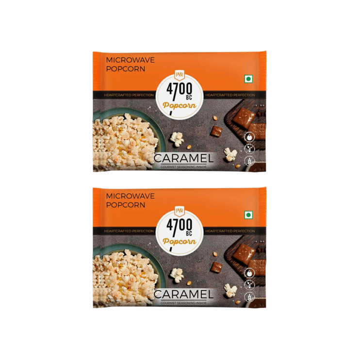 4700BC Caramel Microwave Popcorn with Seasoning – Pack of 2 – 2 x 98 g