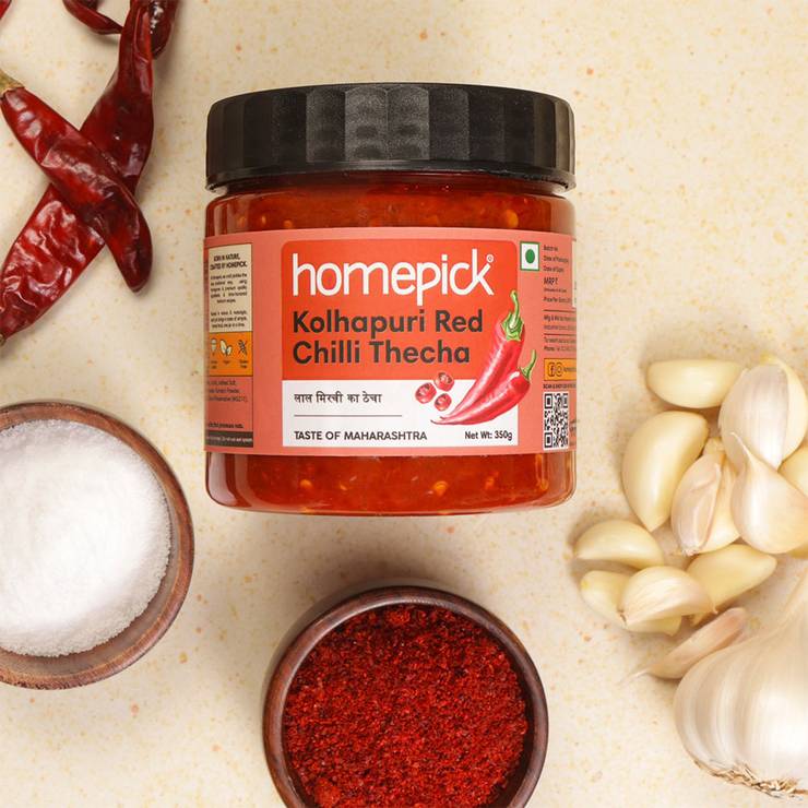 Homepick Kolhapuri Red Chilli Thecha Chutney – 350 g