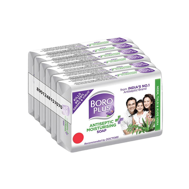 Boroplus Antiseptic & Moisturising Soap – Pack of 6 – 6 x 125 g