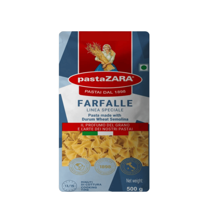 pastaZara Durum Wheat Semolina Farfalle Pasta – 500 g