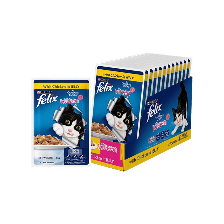 Felix Chicken in Jelly Wet Kitten Food – 12 x 85 g