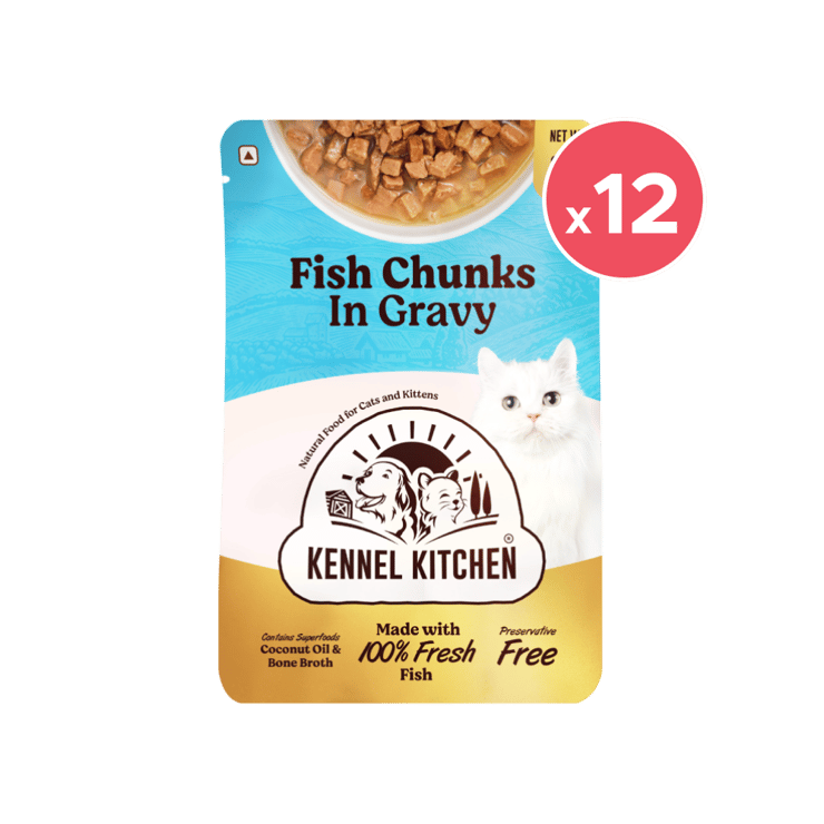 Kennel Kitchen Fish Chunks Wet Cat Food – 12 x 80 g