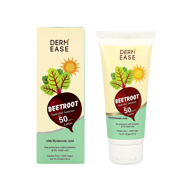 DERM EASE Beetroot Hydraful Sunscreen (SPF 50 PA+++) – 80 g