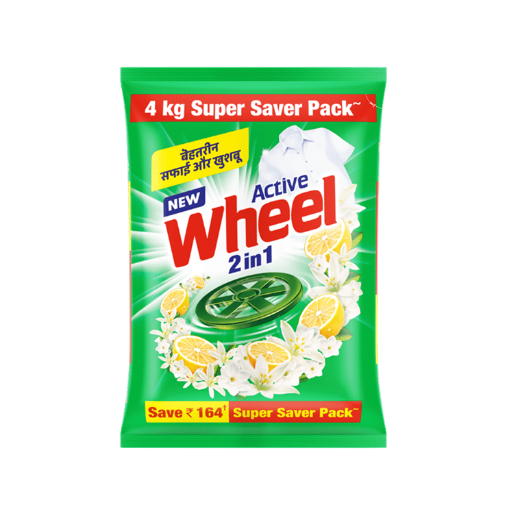 Wheel Active 2-in-1 Detergent Powder – 4 kg