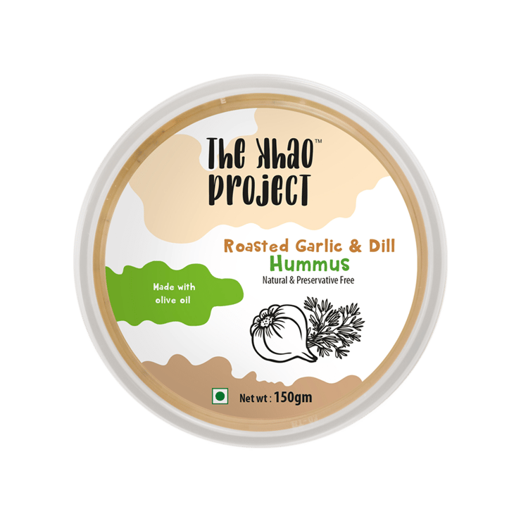 The khao project Roasted Garlic & Dill Hummus Dip – 150 g
