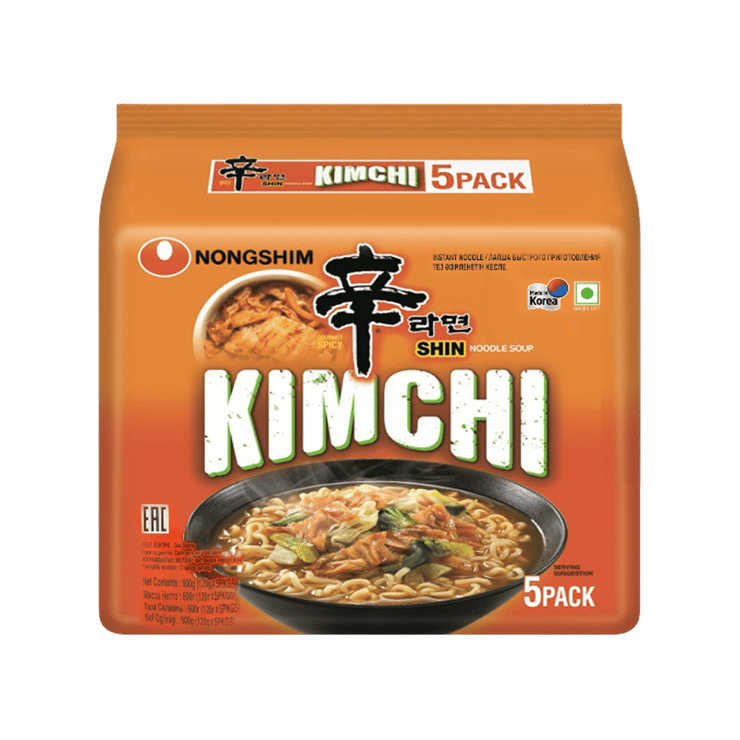 Nongshim Shin Ramyun Kimchi Flavoured Instant Noodles – 5 x 120 g