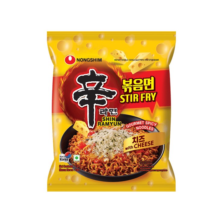 Nongshim Stir Fry Shin Ramyun Noodles With Cheese – 136 g