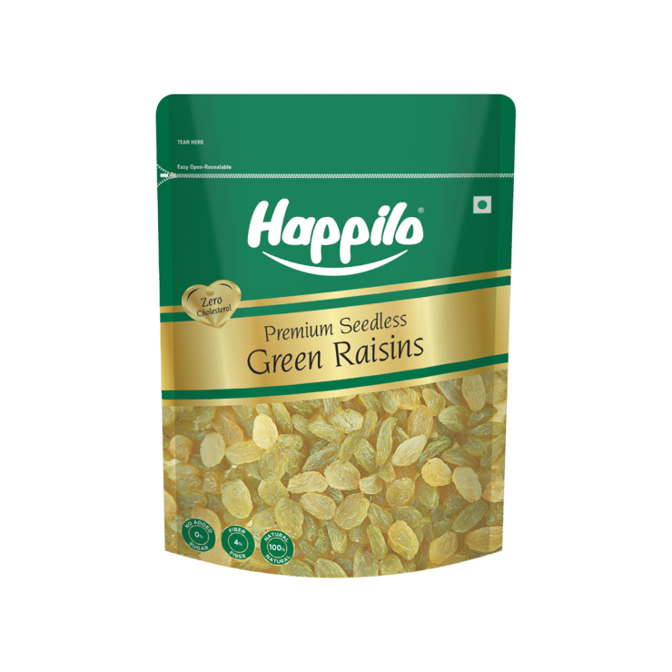 Happilo Premium Seedless Green Raisins – 500 g