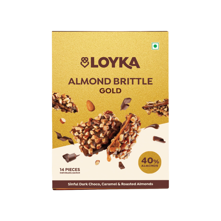 Loyka Almond Brittle Gold Dark Dark Chocolate Pack – 14 x 15 g