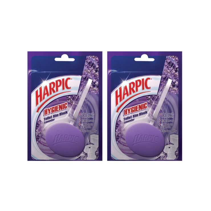 Harpic Hygienic Toilet Cleaner Block (Lavender) – Pack of 2 – 2 x 26 g