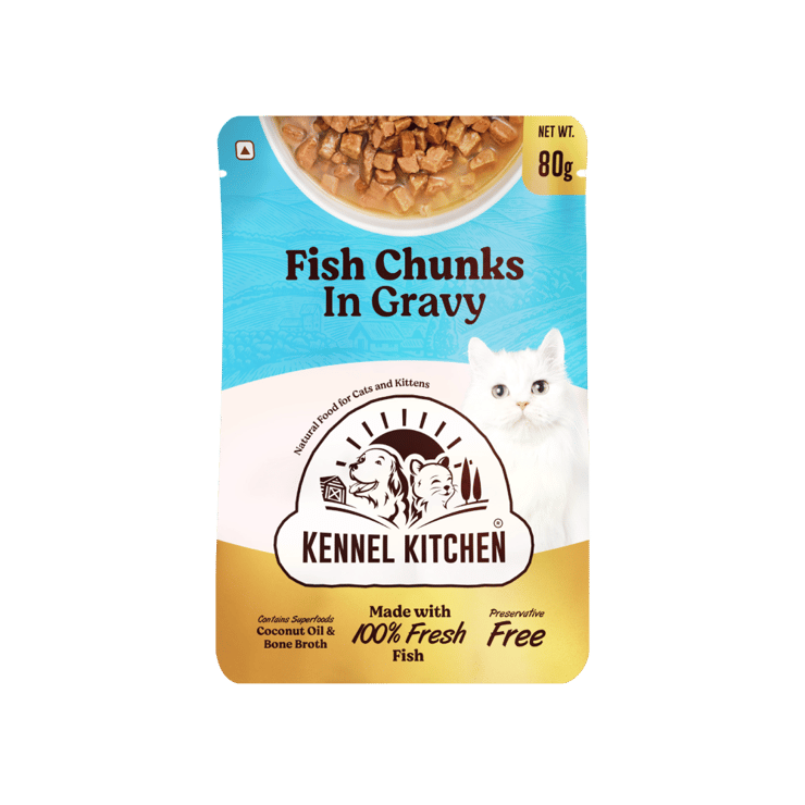 Kennel Kitchen Fish Chunks in Gravy Wet Cat Food – 80 g