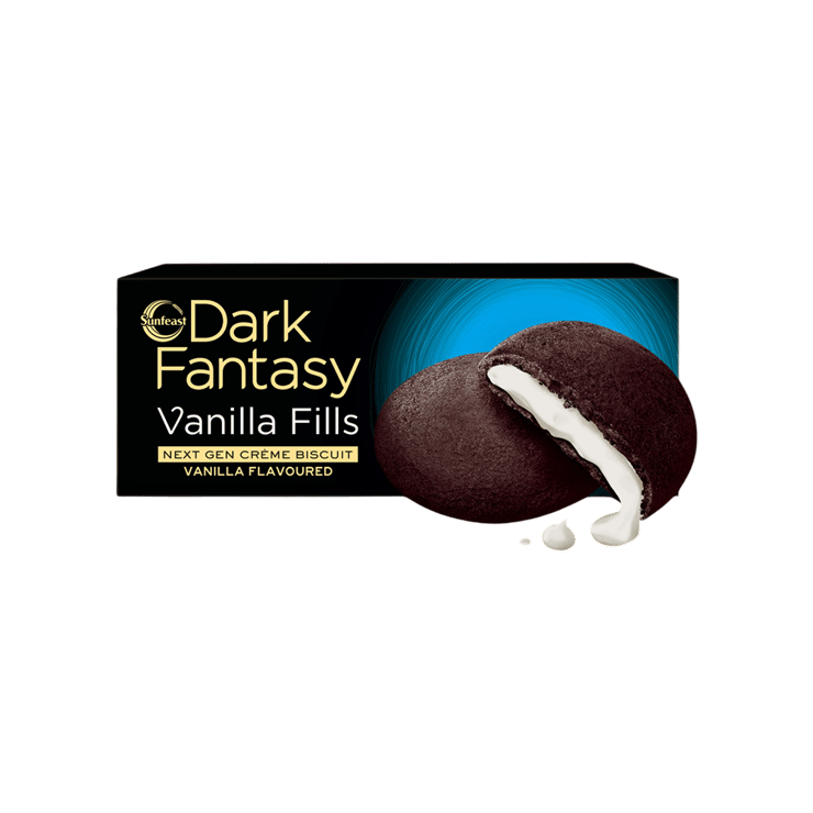 Sunfeast Dark Fantasy Vanilla Fills – Crunchy Choco Cookies With Vanilla Cr?me
