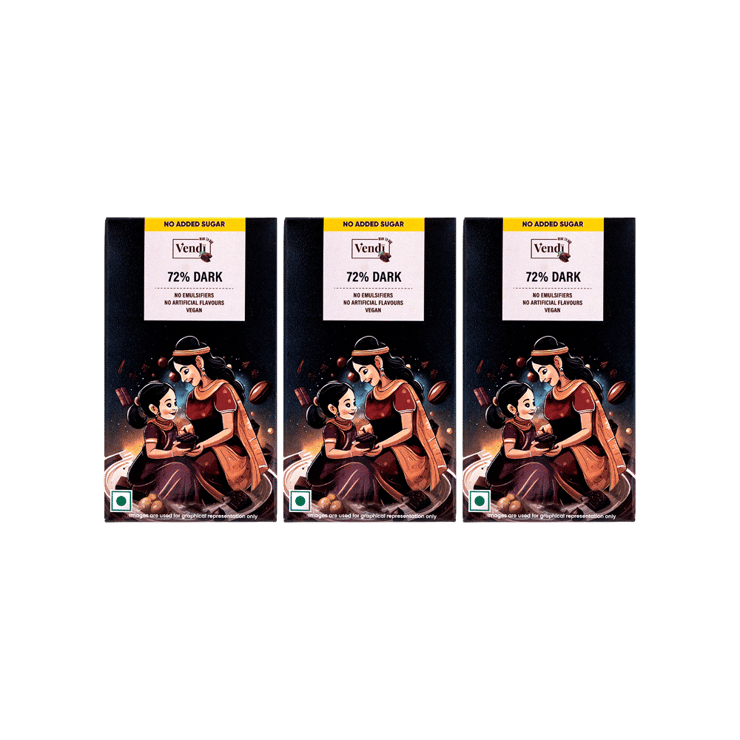 Vendi 72% Dark Chocolate Bar – 3 x 16 g