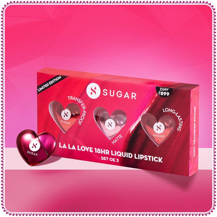SUGAR La La Love Liquid Set Lipstick Kit – 1 pack (3 pieces)