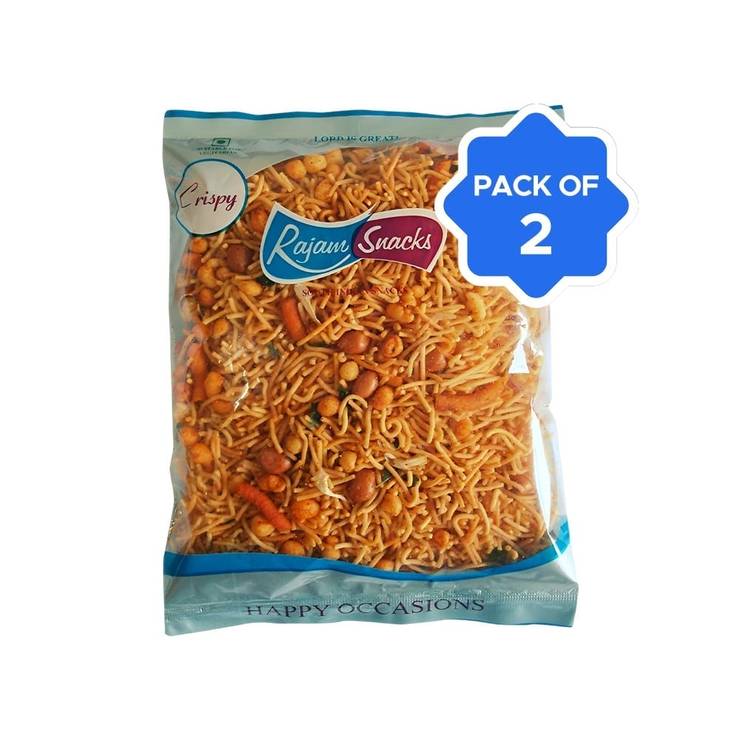 Rajam Snacks Garlic Mixture Namkeen – Pack of 2 – 2 x 180 g