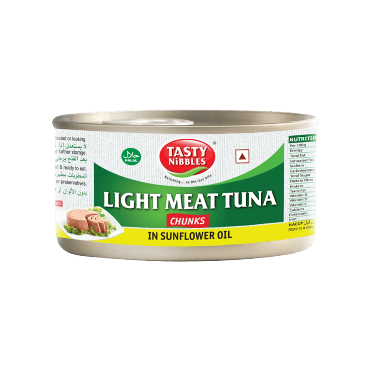 Tasty Nibbles Light Meat Tuna Chunks in Sunflower Oil – 185 g