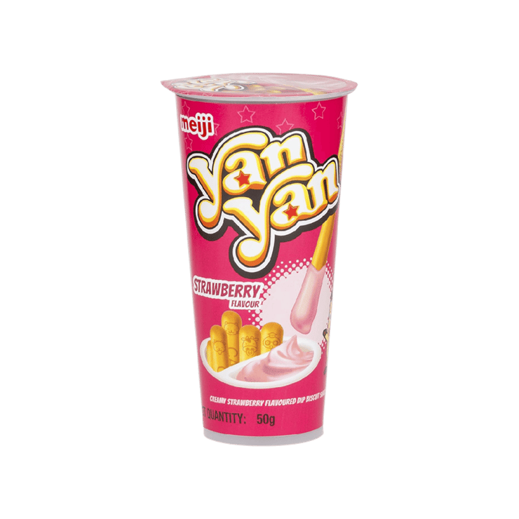 Meiji Yan Yan Strawberry Dip Biscuit Sticks – 50 g