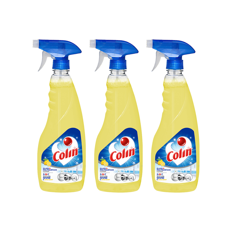 Colin Glass Cleaner Liquid Spray (Lemon Burst) – Pack of 3 – 3 x 500 ml