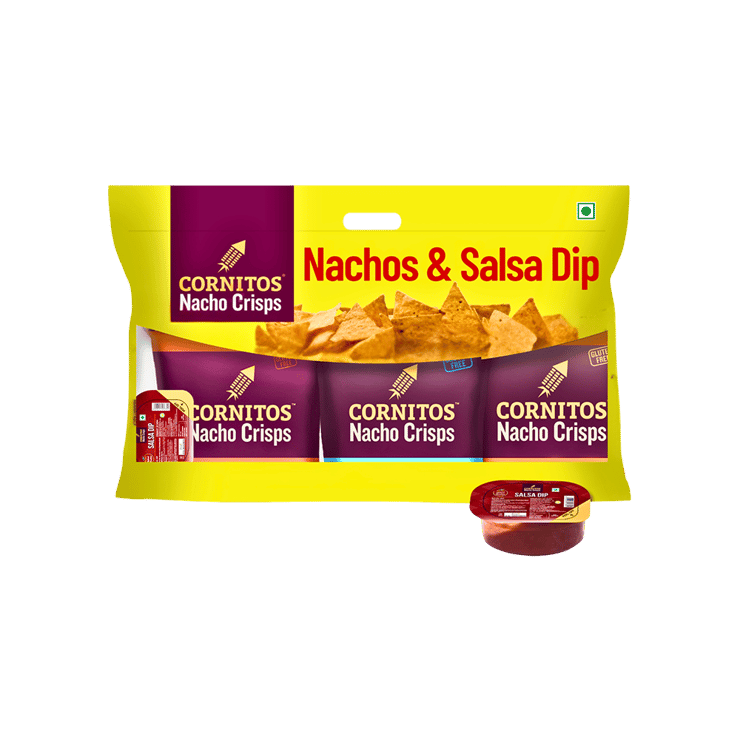 Cornitos Nachos & Salsa Combo – 3 x 55 g + 50 g