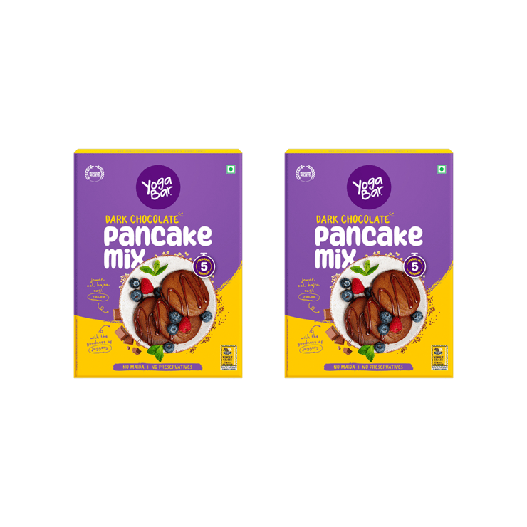 Yoga Bar Dark Chocolate Pancake Mix (No Maida, No Preservatives) – Pack of 2 – 2 x 150 g