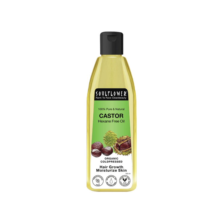 Soulflower Castor Oil, 100% Pure for Hair & Skin – 120 ml