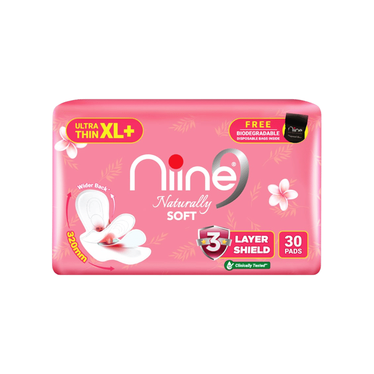 Niine Naturally Soft Ultra Thin Sanitary Pads – 30 pieces