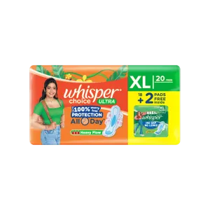 Whisper Choice Ultra Sanitary Pads - 20 pieces