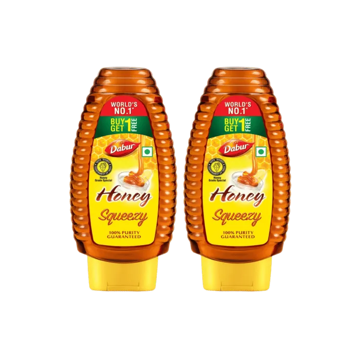 Dabur Honey Squeezy, 100% Pure World’s No.1 Honey Brand – Buy 1 Get 1 Free – 400 g + 400 g