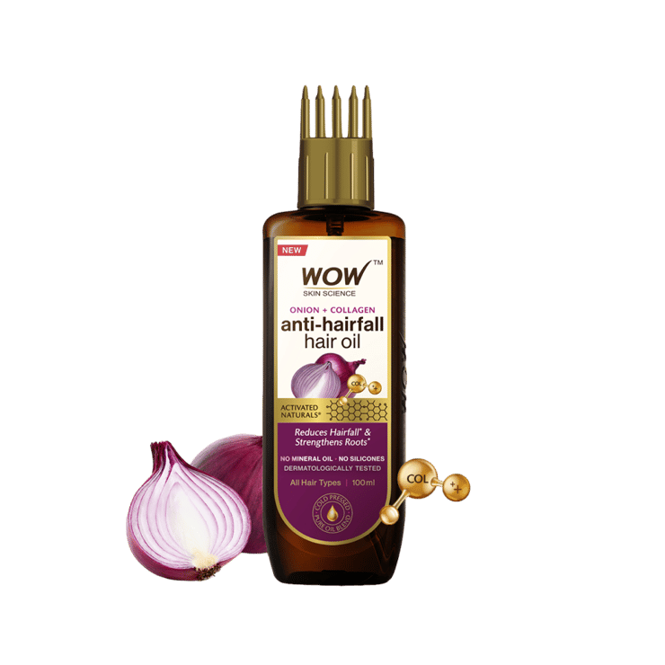 Wow Skin Science Onion Black Seed Onion Hair Oil with Comb – 100 ml