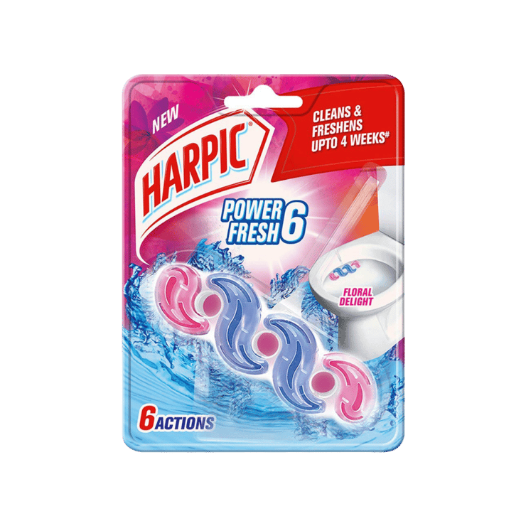 Harpic Fresh Power 6 Toilet Cleaner Block (Floral Delight) – 35 g