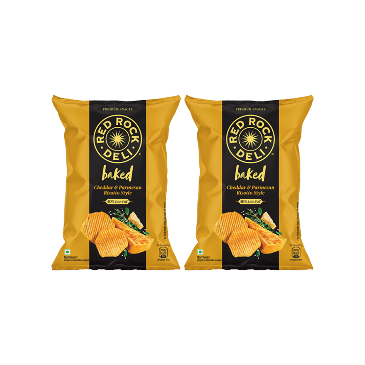 Red Rock Deli Cheddar & Parmesan Risotto Baked Potato Chips – Pack of 2 – 2 x 53 g