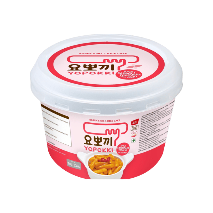 YOPOKKI Spicy Carbonara Topokki Rice Cake – 180 g