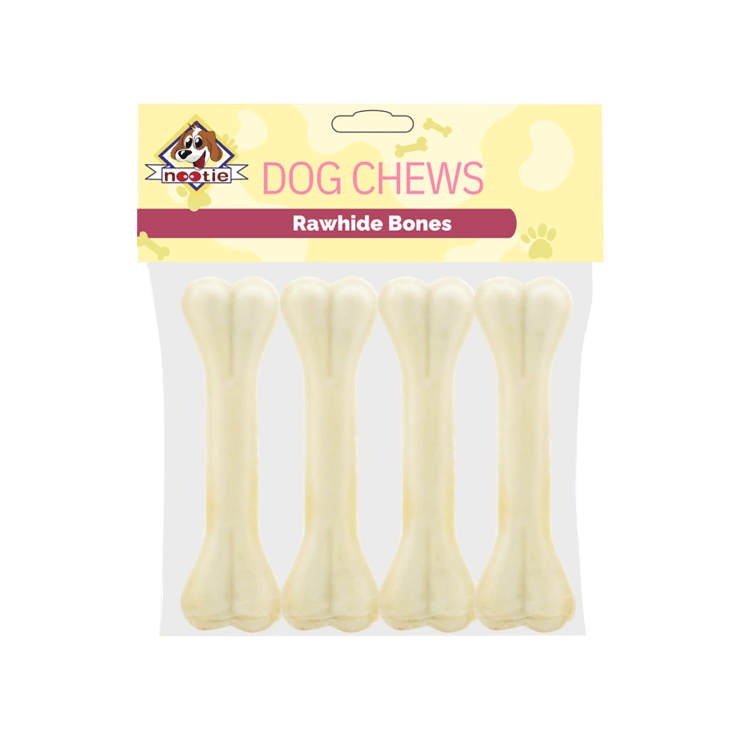Nootie Rawhide Bones Dog Treat Chew Bones – 1 pack (4 pieces)