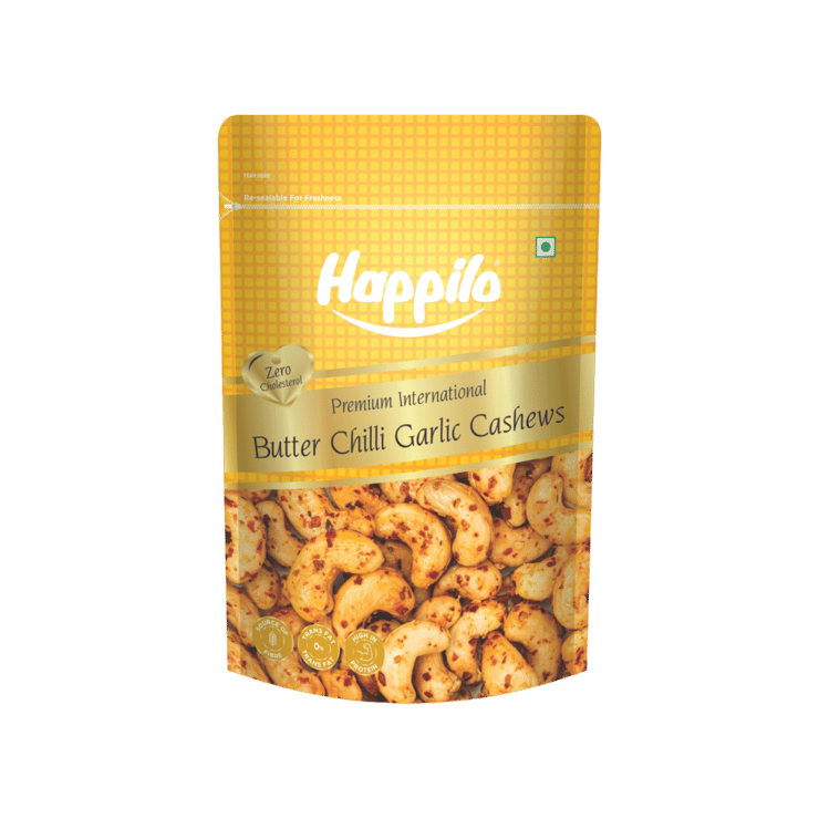 Happilo Butter Chilli Garlic Flavoured Cashew – 160 g
