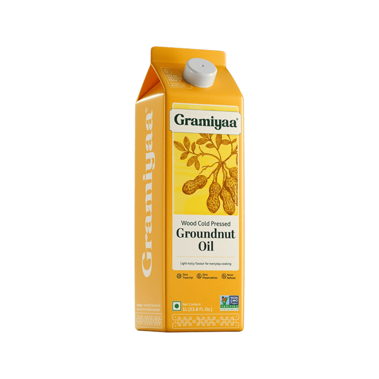Gramiyaa Wood Cold Pressed Groundnut Oil – 1 ltr