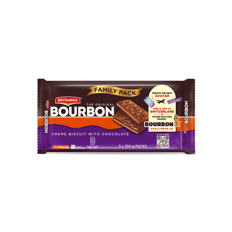 Britannia The Original Bourbon Creme Biscuit – Buy 4 Get 1 Free