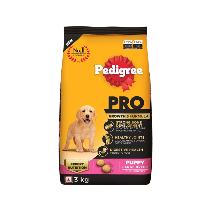 Pedigree PRO Large Breed Dry Puppy Food (3-18 months) – 3 kg