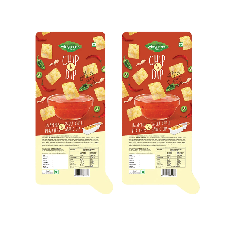 Wingreens Farms Jalapeno Pita Chips With Sweet Chilli Garlic Dip – Pack of 2 – 2 x 70 g