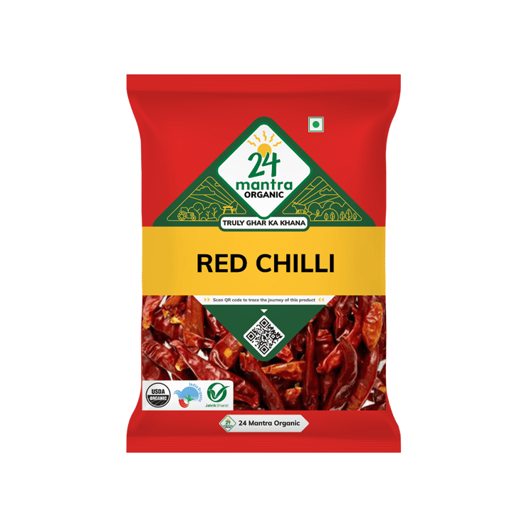 24 Mantra Organic Red Chilli Whole / Khaadi Mirch – 100 g
