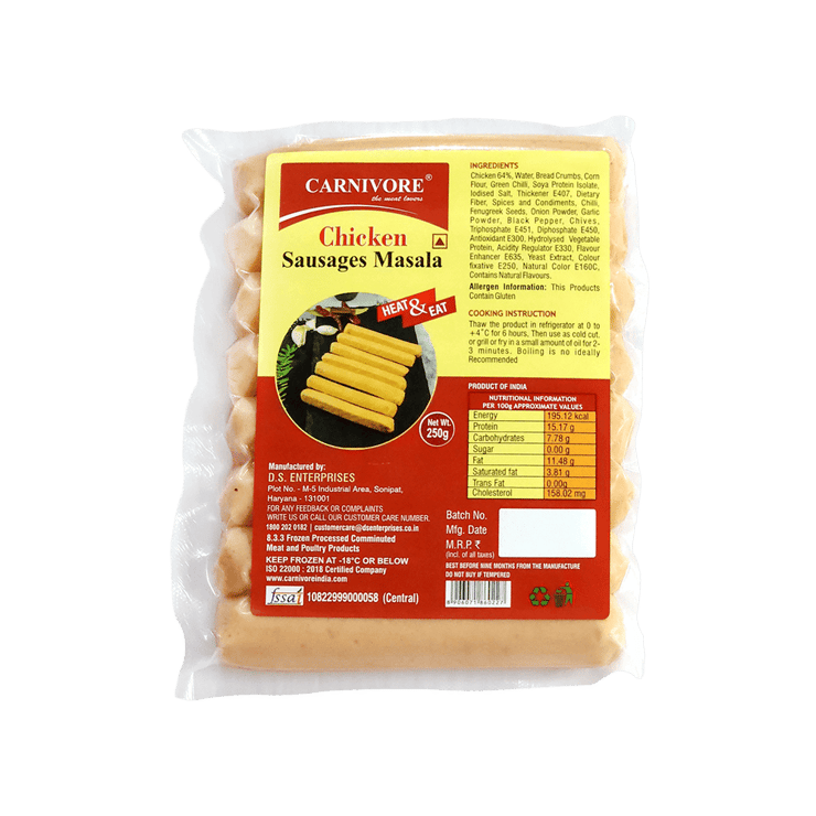 Carnivore Masala Chicken Sausage – 250 g