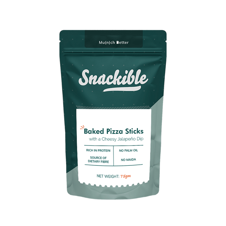 Snackible Baked Pizza Sticks with Jalapeno Dip – 75 g